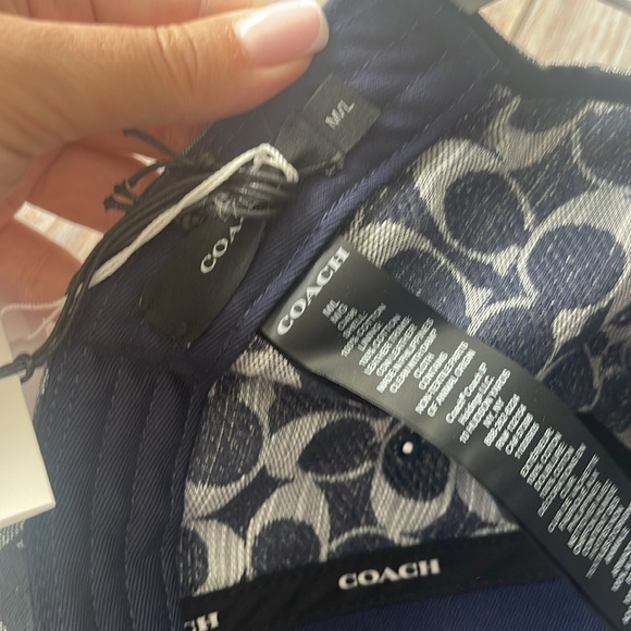 New COACH Signature Chambray Jeans Color Baseball Hat sale Authentic hat sz M/L - Picture 5 of 14